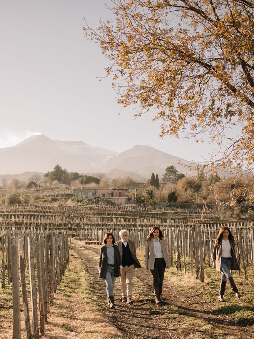 Sicilian winemaker from Mount Etna Maugeri in an article in Maze Row Voices Maugeri winery in Mount Etna in Sicily is run by generation of three sisters Carla, Michela and Paola