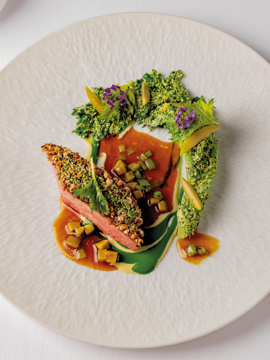 Maze Row Voices Pioneers of the Plate Article Manni olive oil and Kalamata olive at Hélène Darroze at The Connaught