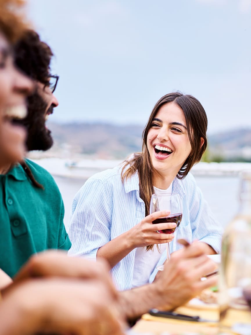 Maze Row Voices investing in fine wine Gen Z enjoying wine with food as part of our investigation into investing in wine for Voices by Maze Row